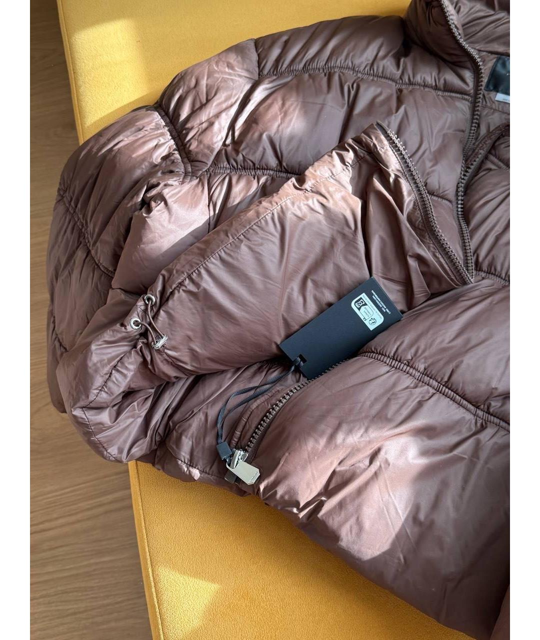 PINKO Коричневая полиэстеровая куртка, фото 3