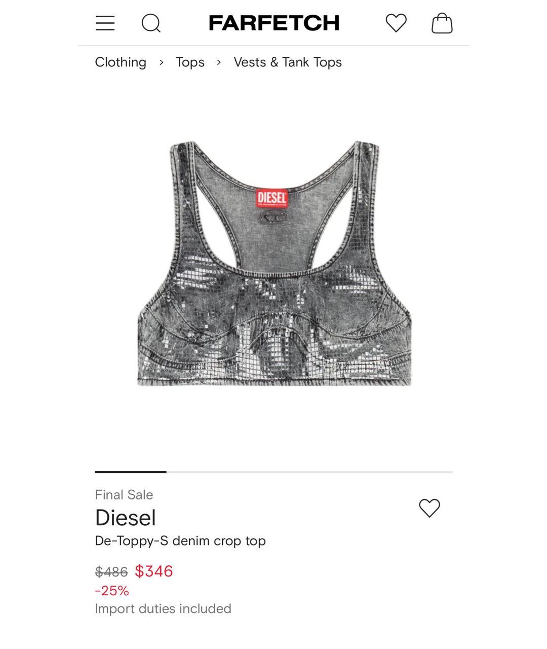 DIESEL Серая хлопковая майка, фото 7