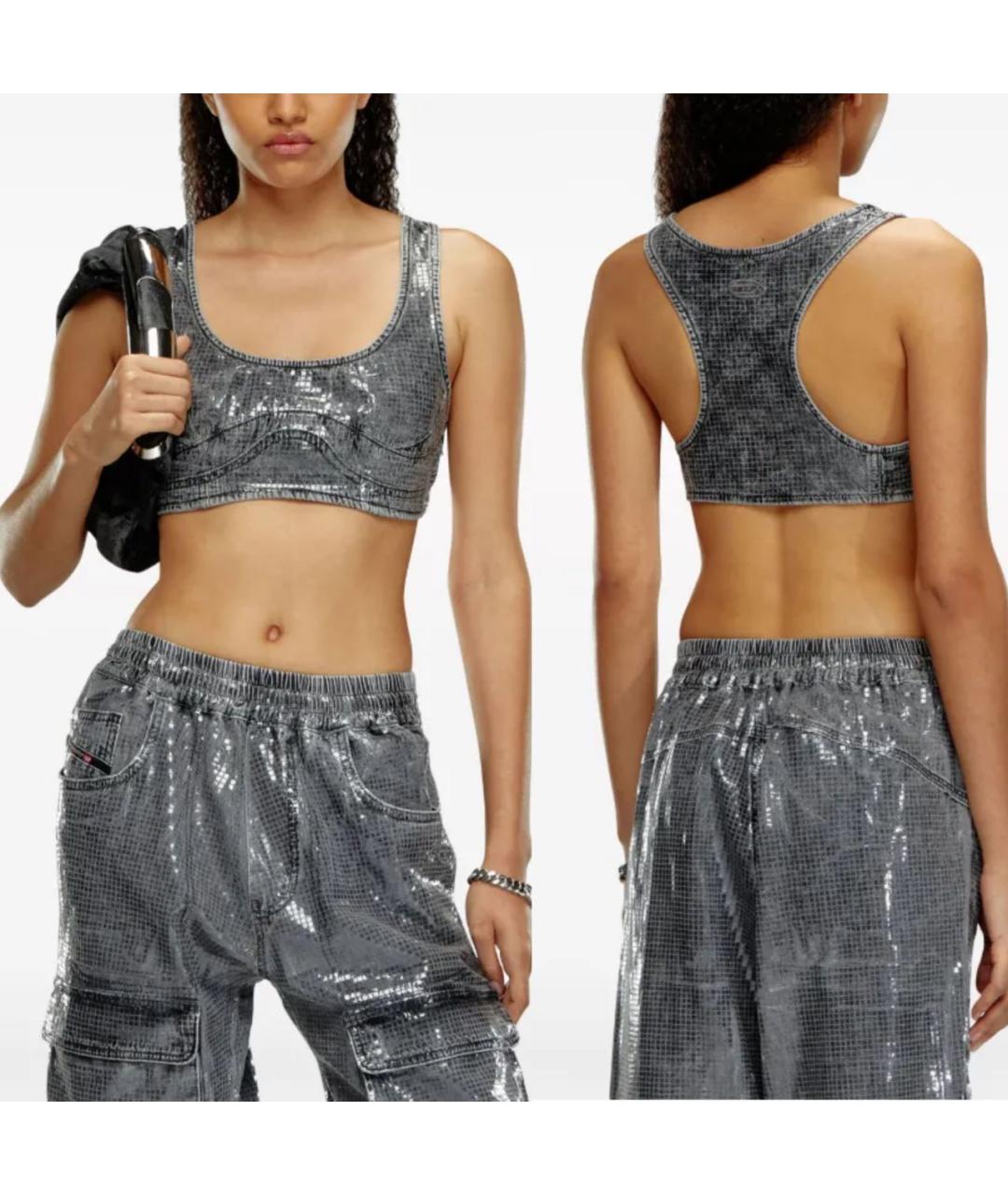 DIESEL Серая хлопковая майка, фото 2