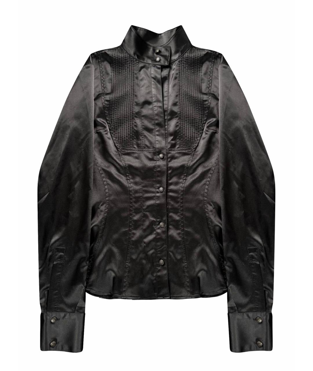 JUST CAVALLI Черная хлопковая классическая рубашка, фото 1