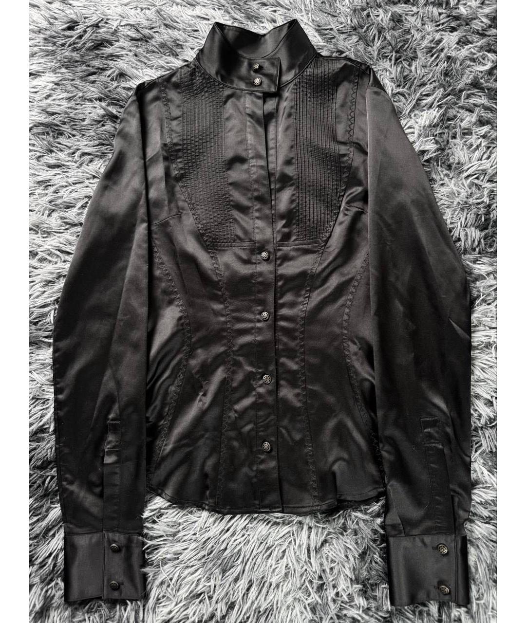 JUST CAVALLI Черная хлопковая классическая рубашка, фото 7