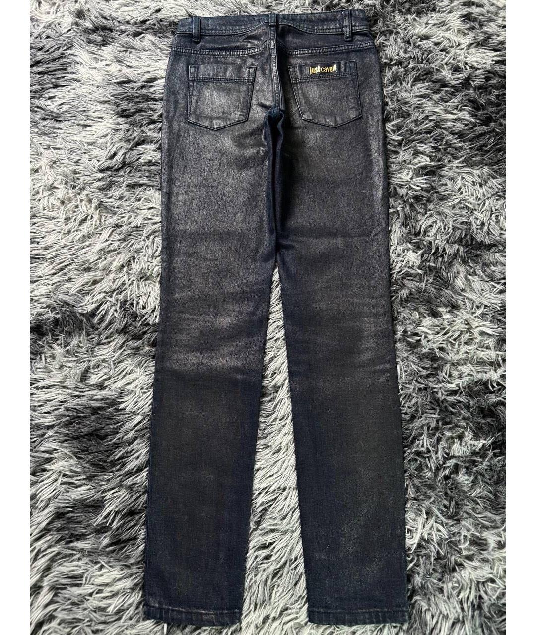 JUST CAVALLI Темно-синие хлопковые джинсы слим, фото 2