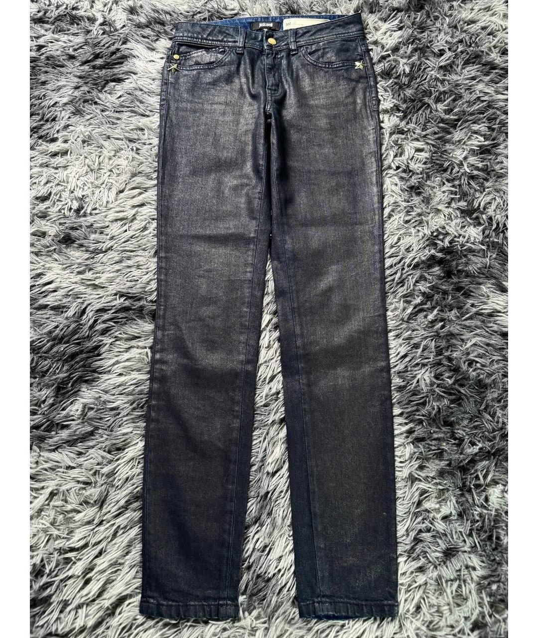 JUST CAVALLI Темно-синие хлопковые джинсы слим, фото 7