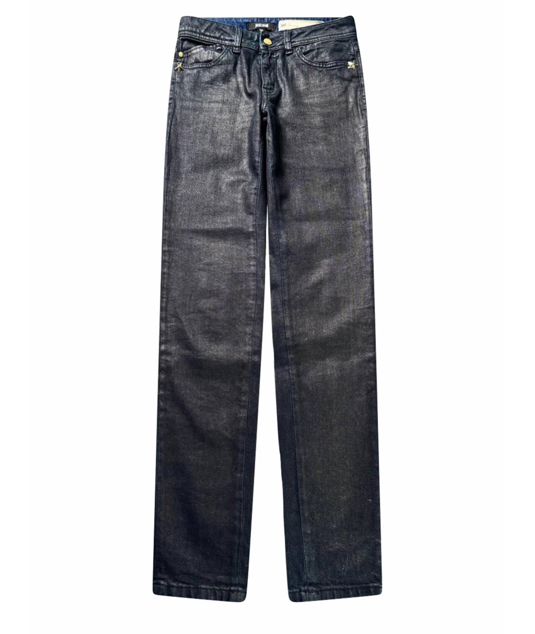 JUST CAVALLI Темно-синие хлопковые джинсы слим, фото 1