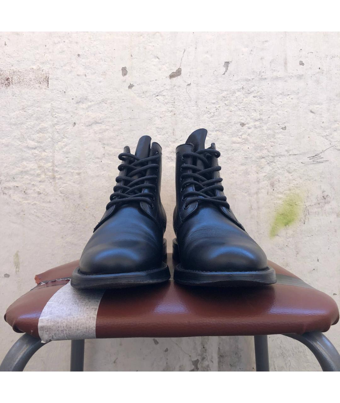 SAINT LAURENT Черные кожаные ботинки, фото 2