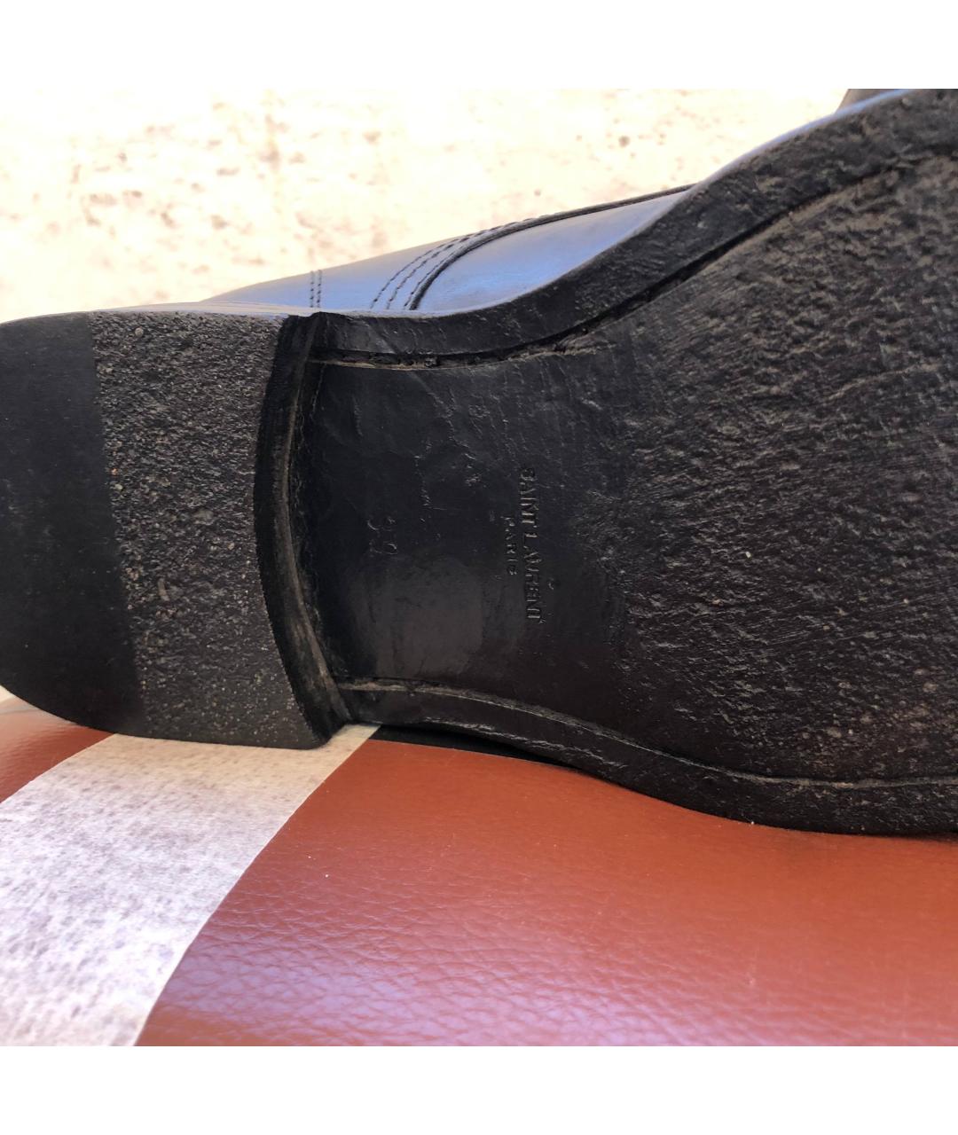 SAINT LAURENT Черные кожаные ботинки, фото 5