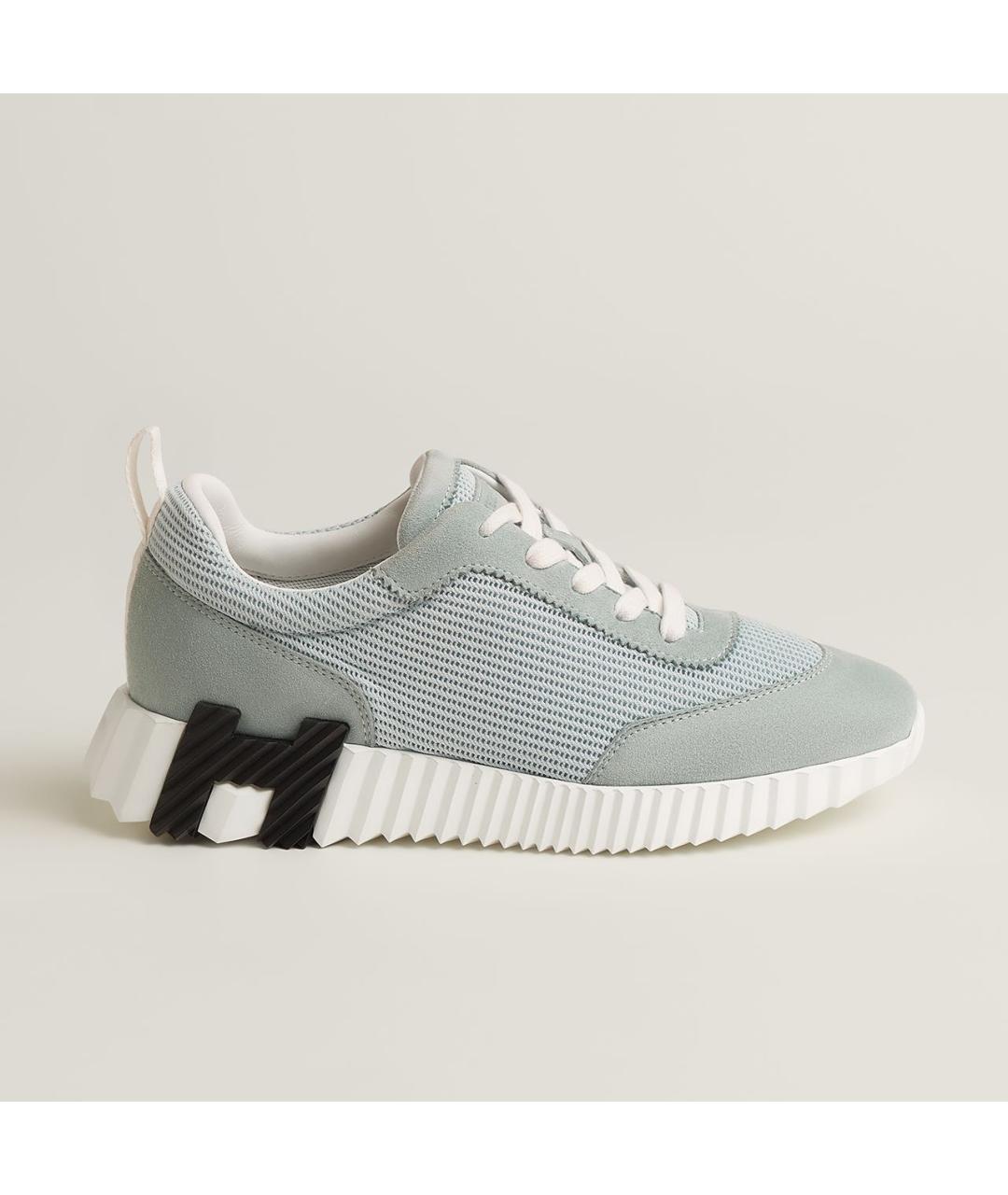 HERMES Голубые текстильные кроссовки, фото 5