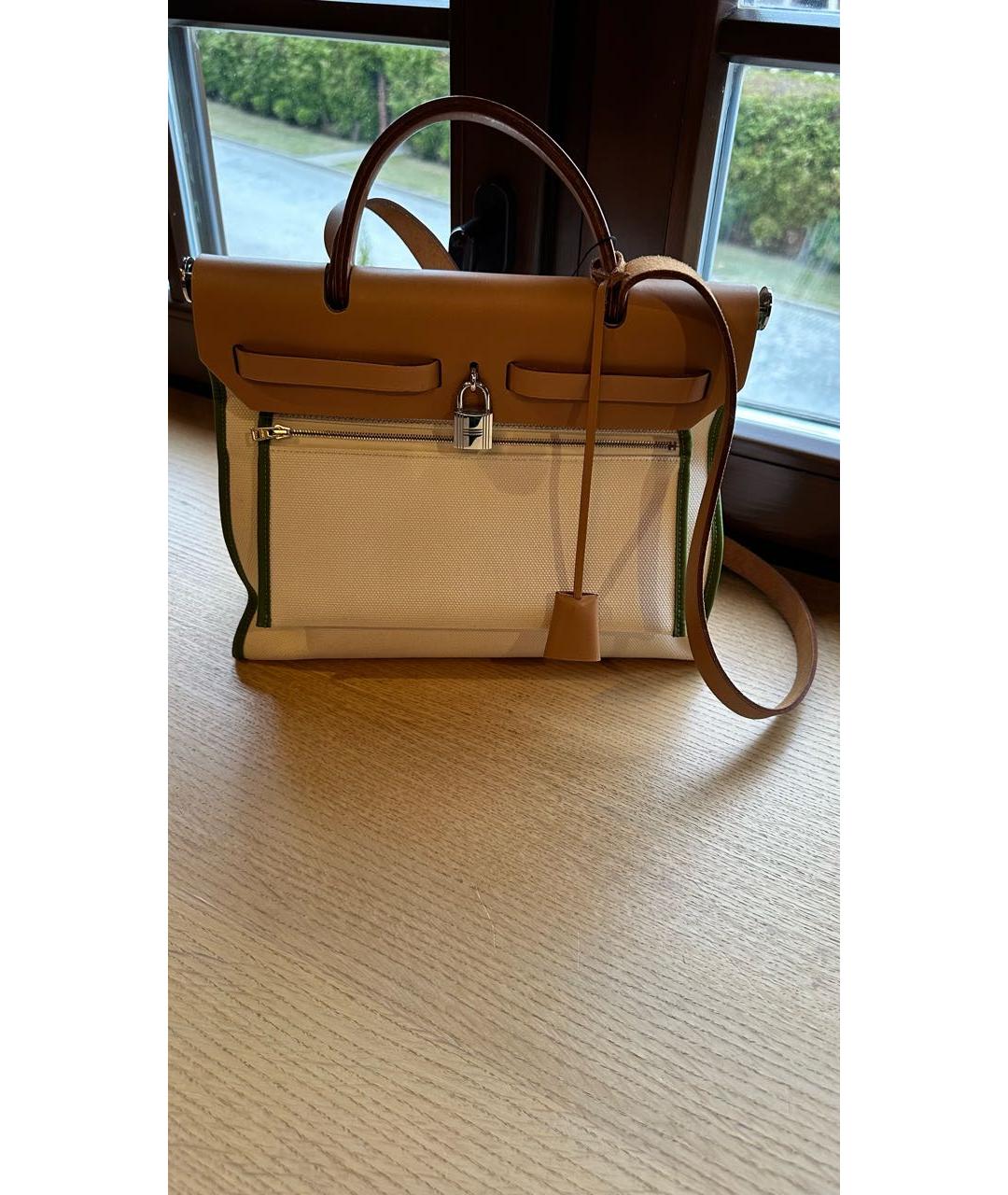 HERMES Мульти льняная сумка тоут, фото 3