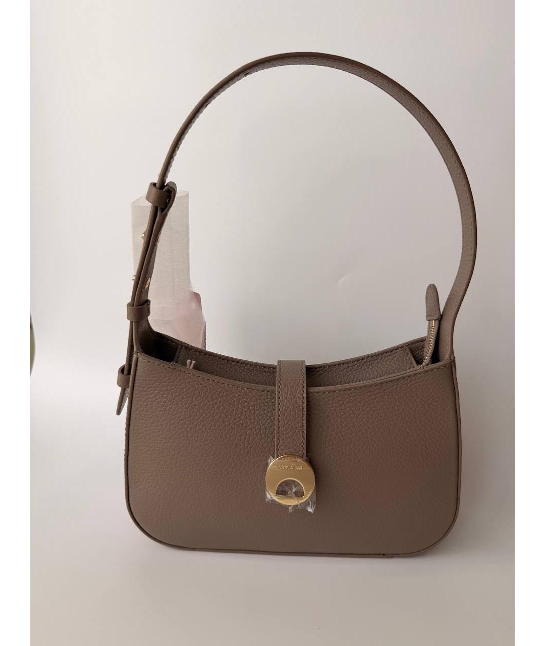 COCCINELLE Бежевая кожаная сумка с короткими ручками, фото 6