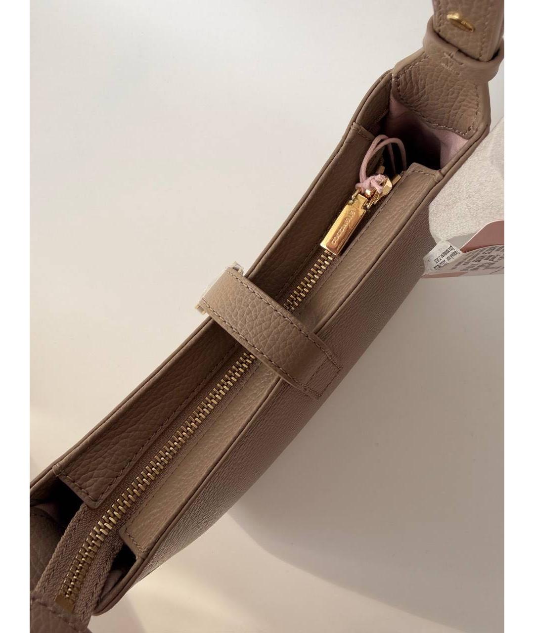 COCCINELLE Бежевая кожаная сумка с короткими ручками, фото 3