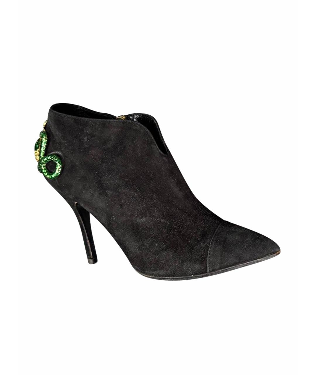 JUST CAVALLI Черные замшевые ботинки, фото 1