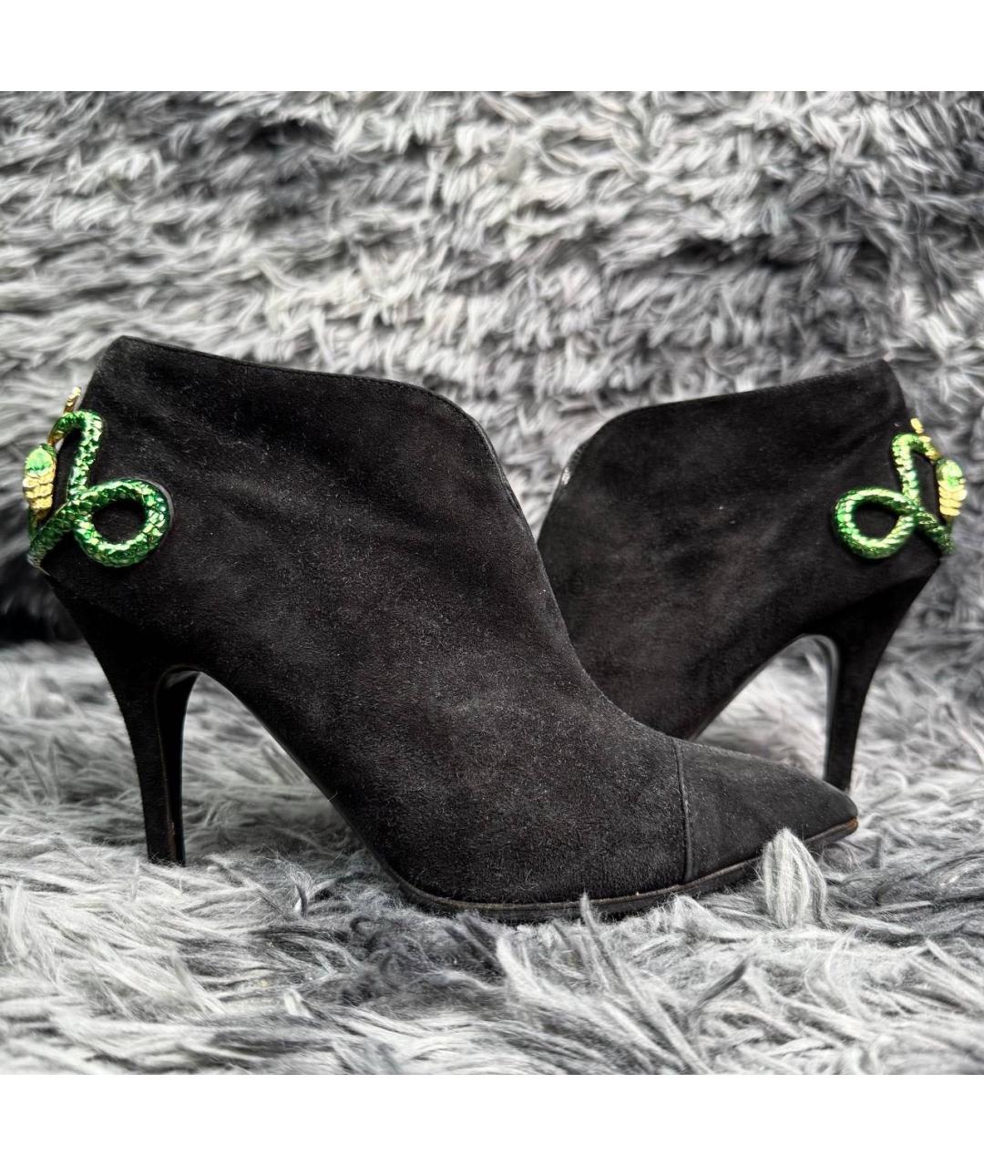 JUST CAVALLI Черные замшевые ботинки, фото 6