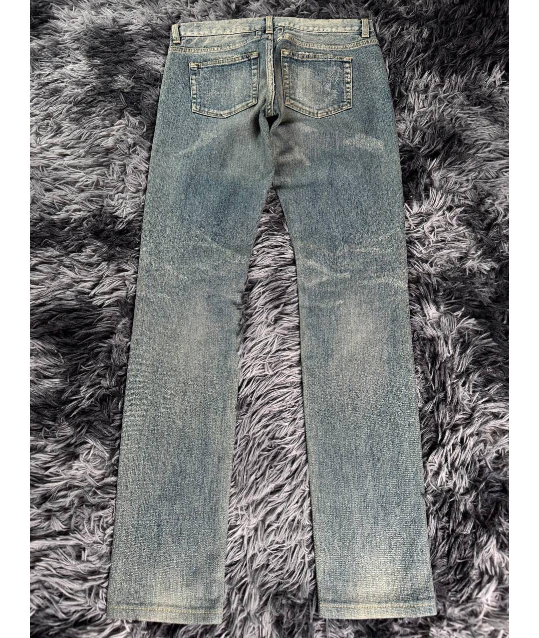 SAINT LAURENT Голубые хлопковые джинсы слим, фото 3