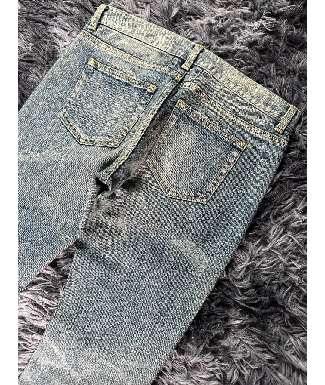 SAINT LAURENT Голубые хлопковые джинсы слим, фото 2