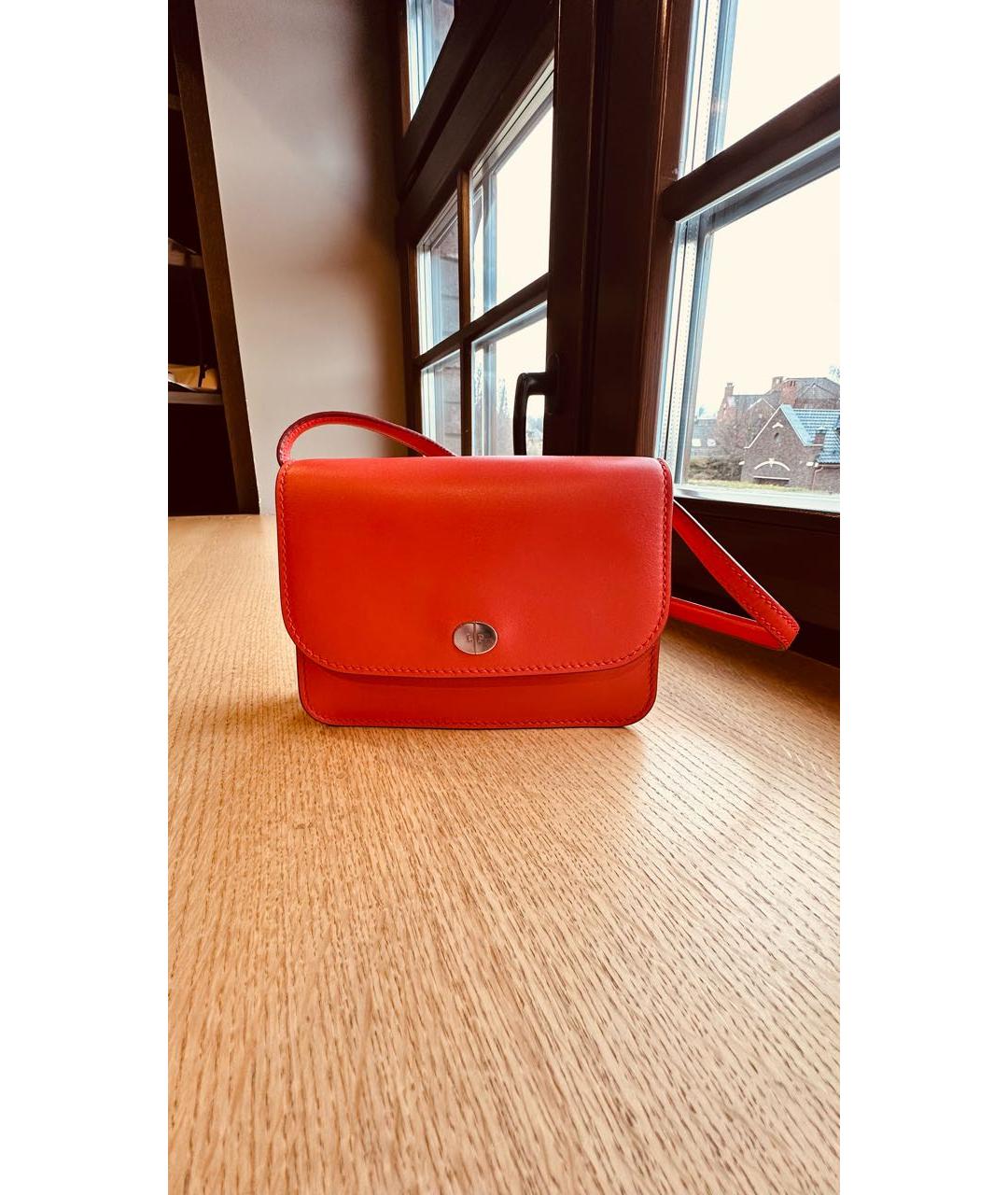 LORO PIANA Коралловая кожаная сумка через плечо, фото 8