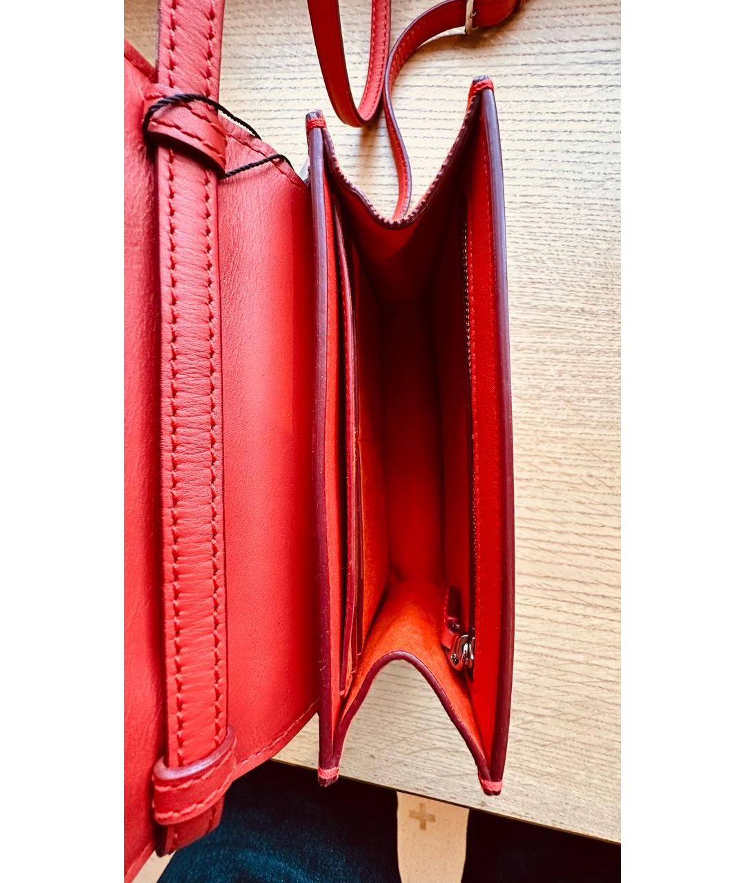 LORO PIANA Коралловая кожаная сумка через плечо, фото 4