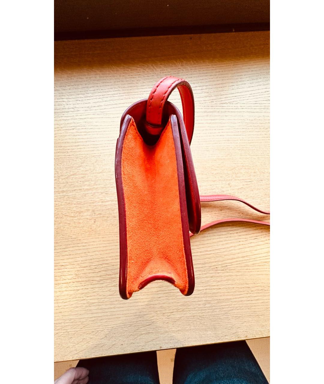 LORO PIANA Коралловая кожаная сумка через плечо, фото 2