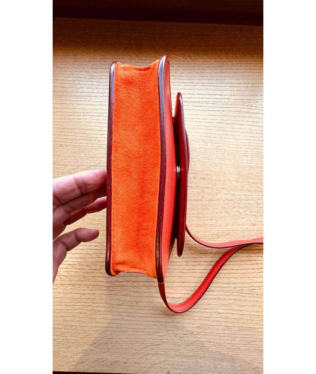 LORO PIANA Коралловая кожаная сумка через плечо, фото 6