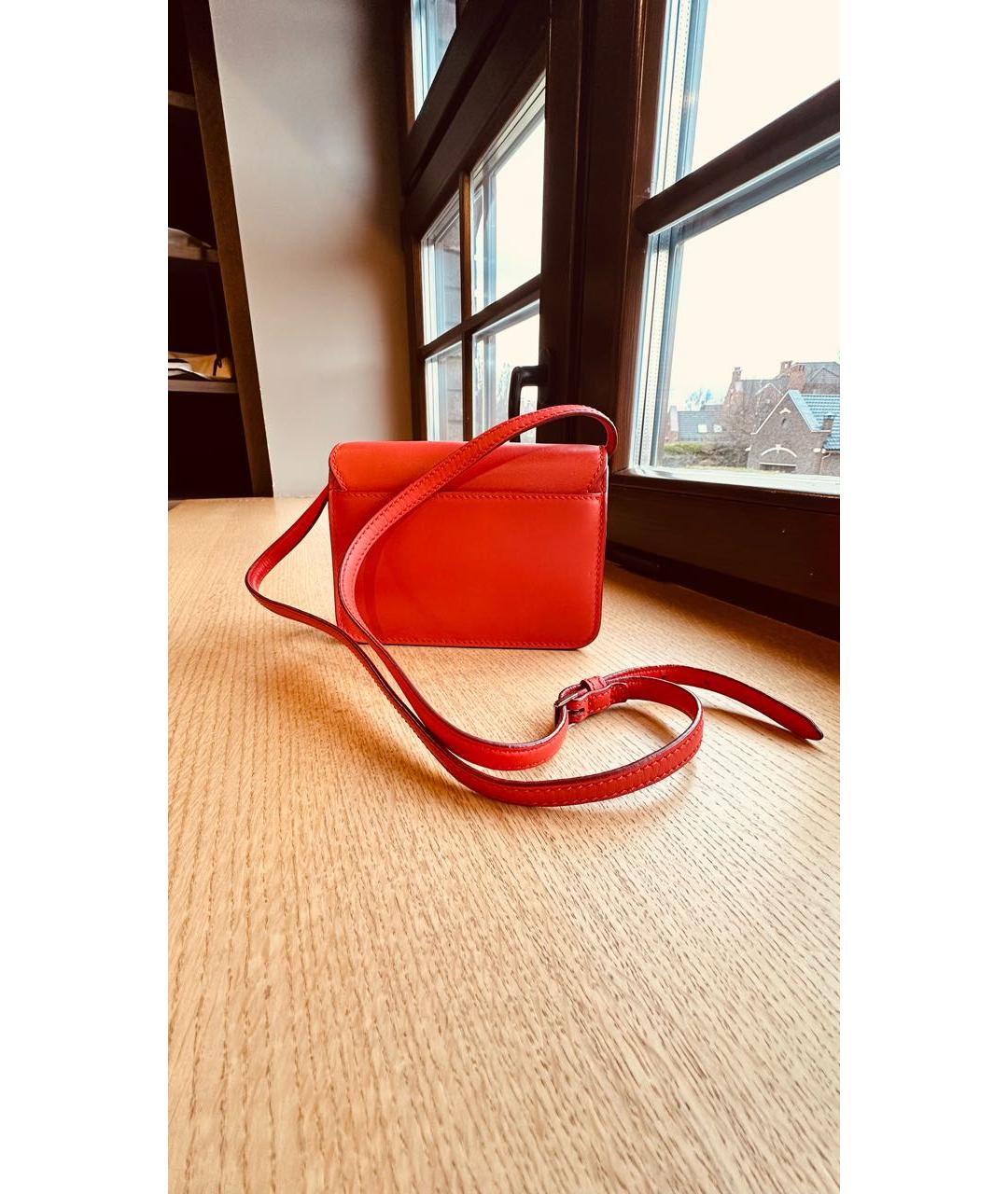 LORO PIANA Коралловая кожаная сумка через плечо, фото 3