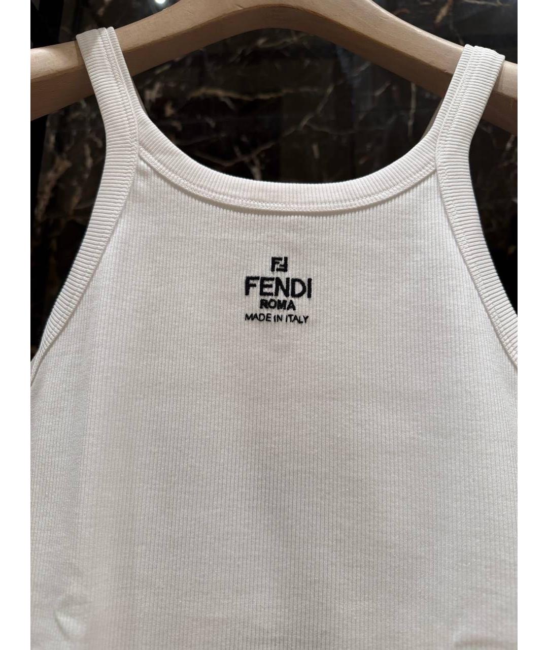 FENDI Белая хлопковая майка, фото 2