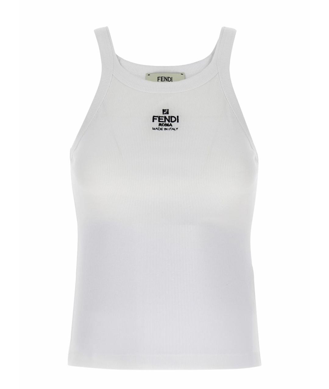 FENDI Белая хлопковая майка, фото 1