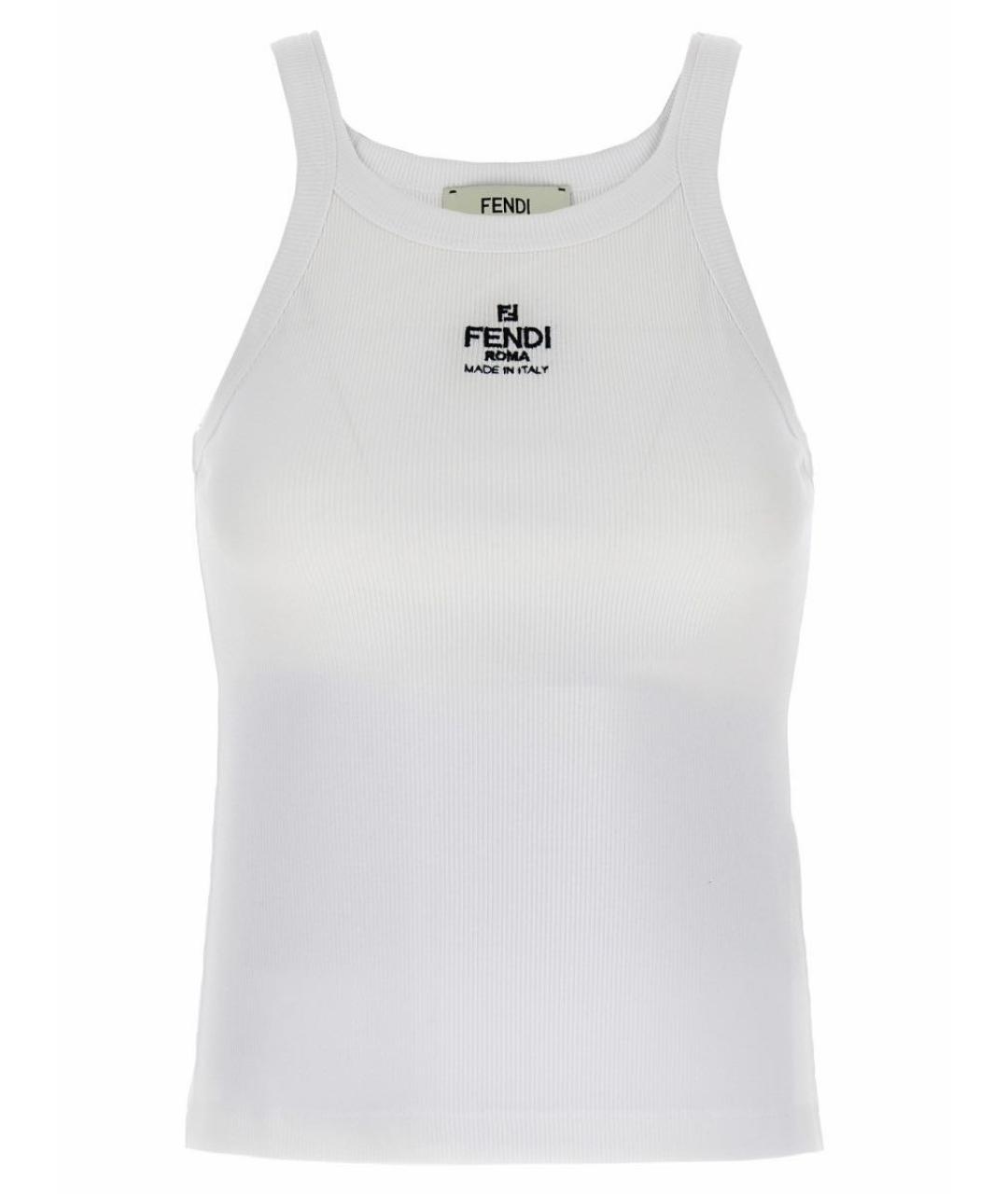 FENDI Белая хлопковая майка, фото 3