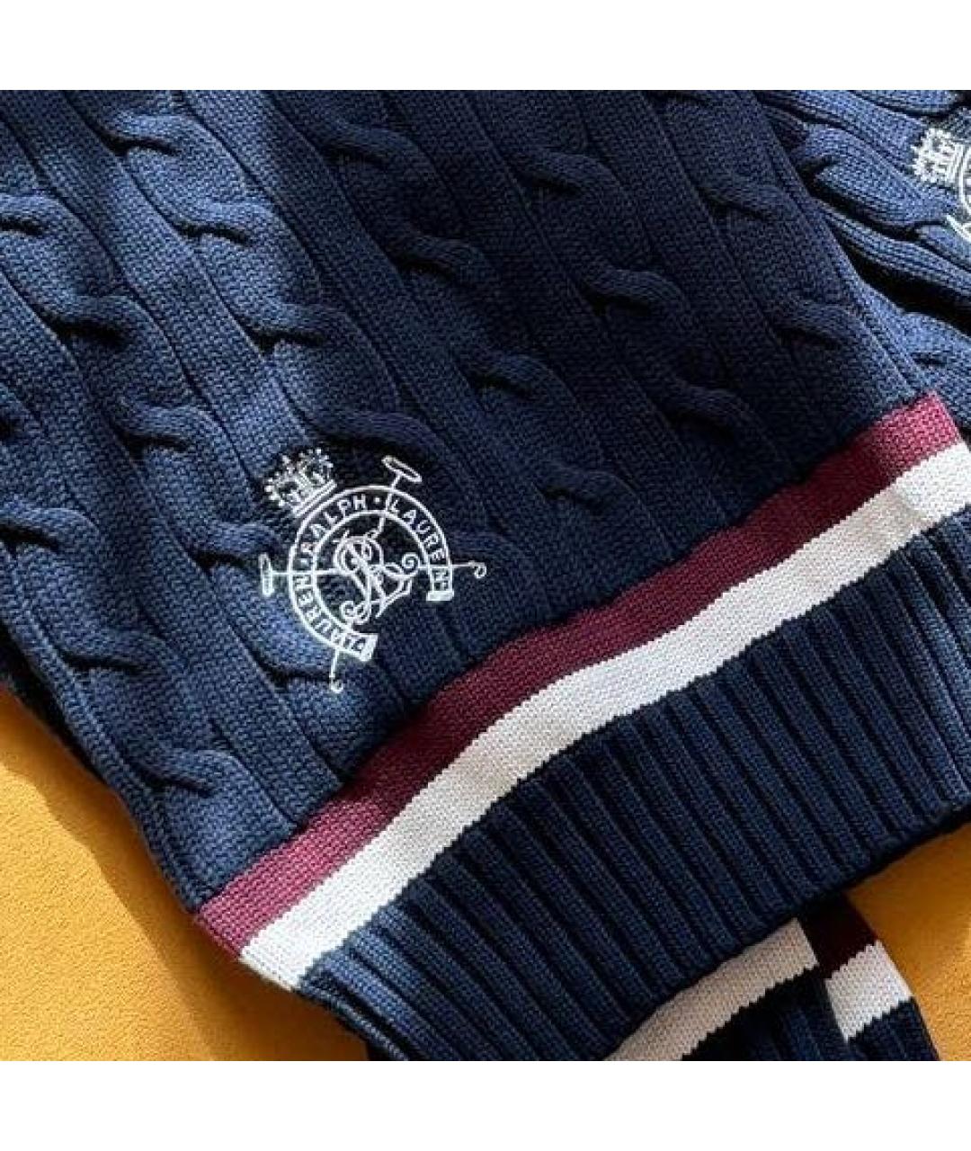 RALPH LAUREN Темно-синий хлопковый джемпер / свитер, фото 6