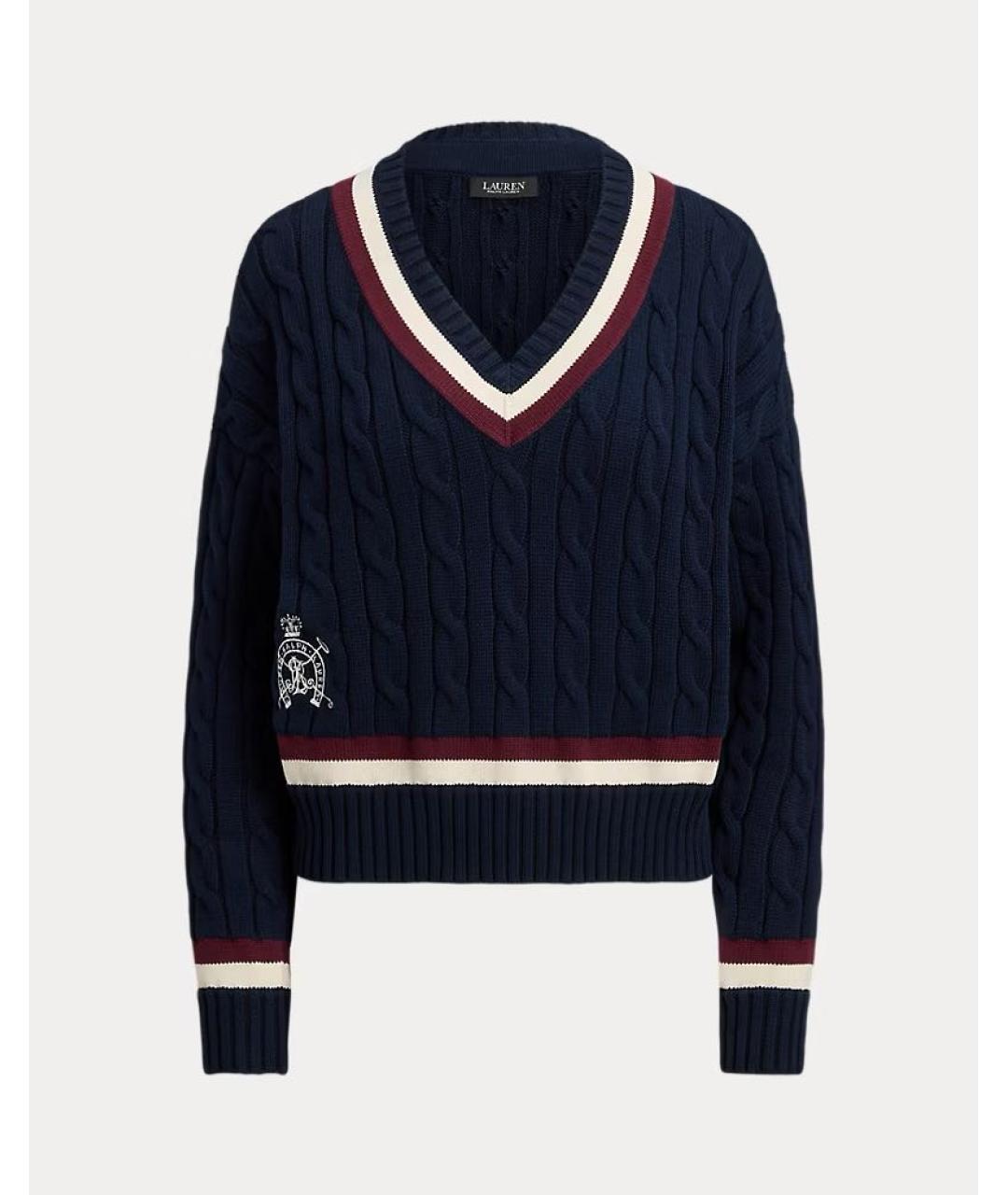 RALPH LAUREN Темно-синий хлопковый джемпер / свитер, фото 9