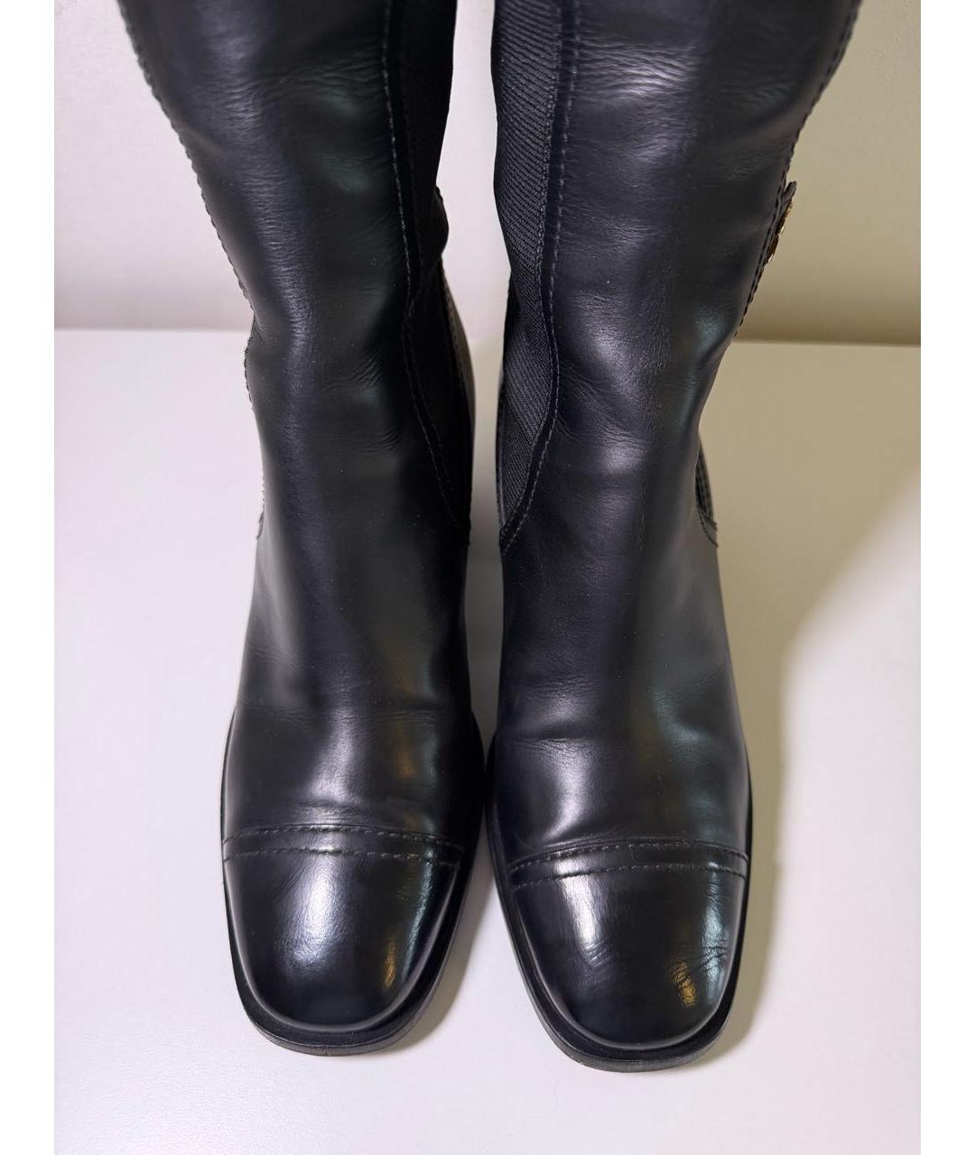 CHANEL Черные кожаные сапоги, фото 3