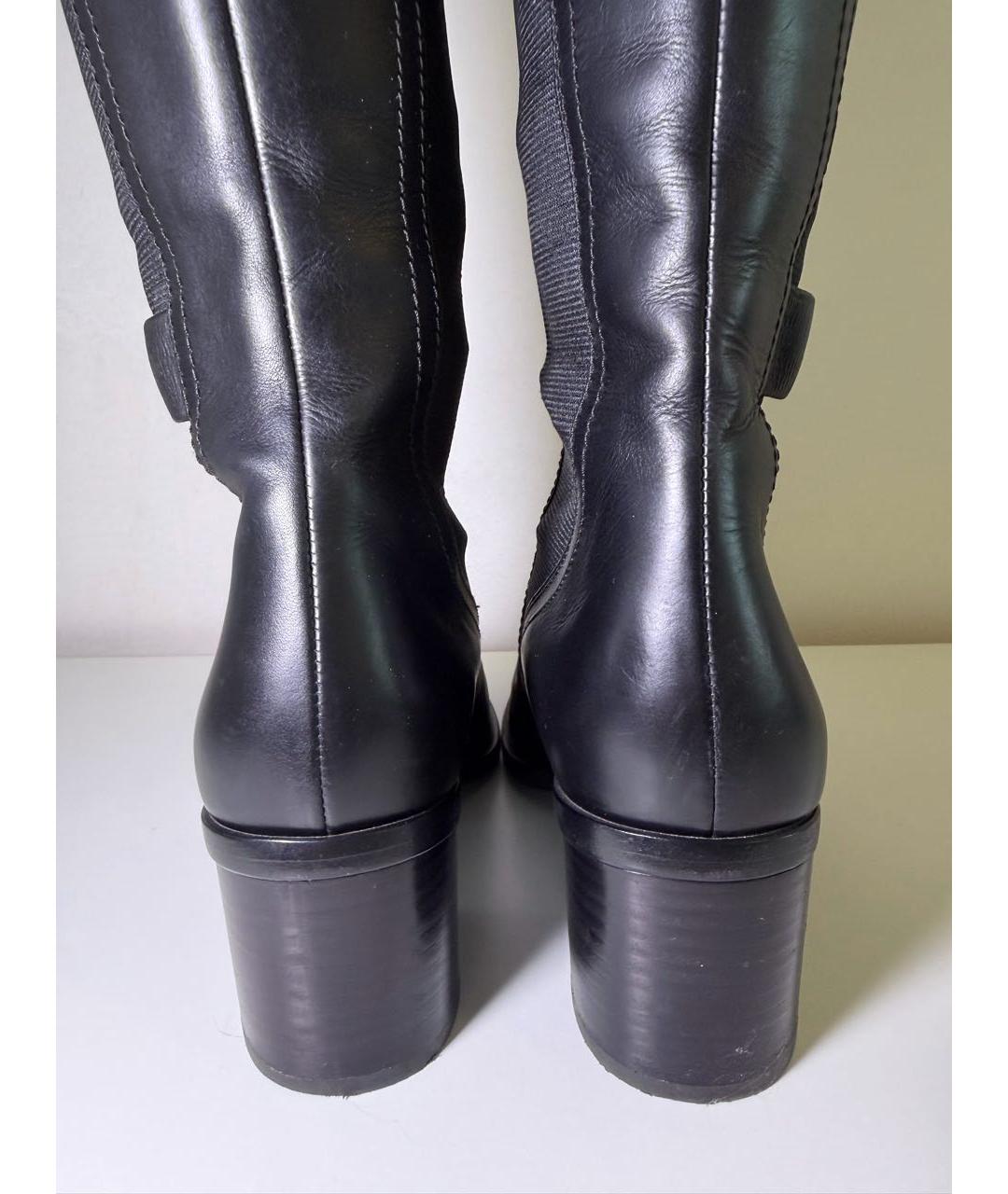 CHANEL Черные кожаные сапоги, фото 4