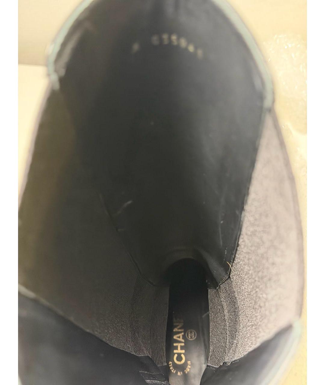 CHANEL Черные кожаные сапоги, фото 5