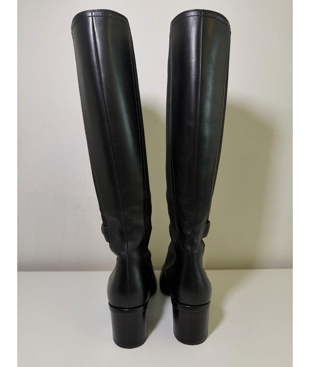 CHANEL Черные кожаные сапоги, фото 2