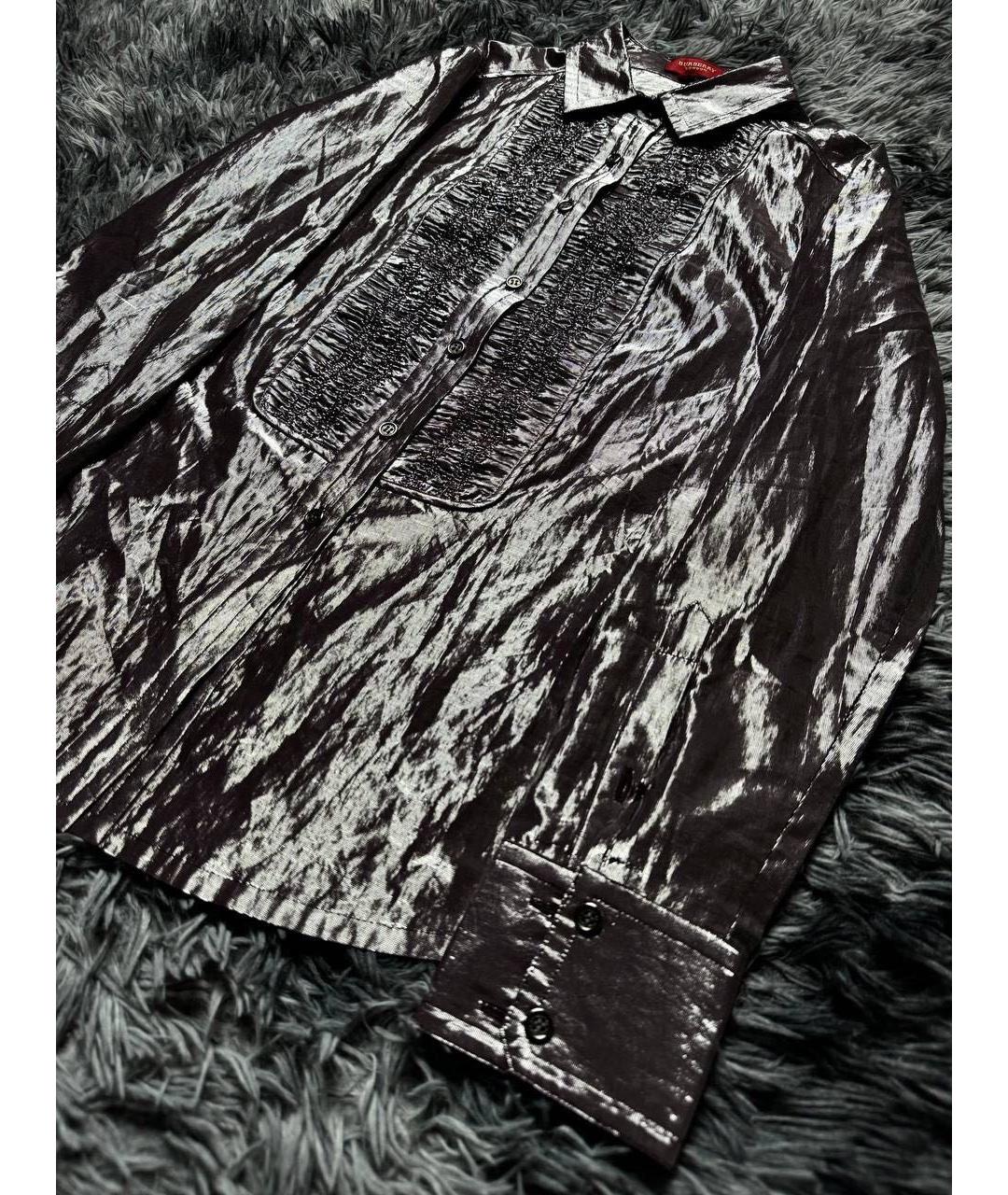 BURBERRY Серебряная хлопковая кэжуал рубашка, фото 7