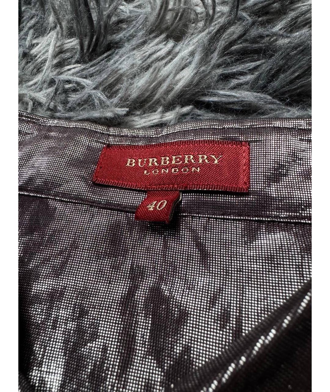 BURBERRY Серебряная хлопковая кэжуал рубашка, фото 4