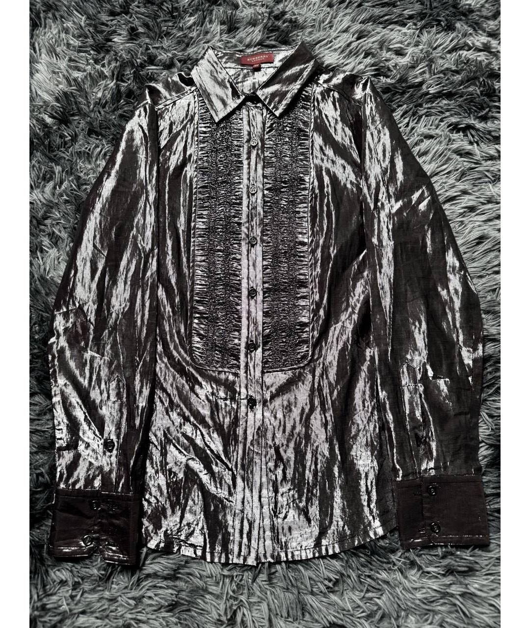 BURBERRY Серебряная хлопковая кэжуал рубашка, фото 8