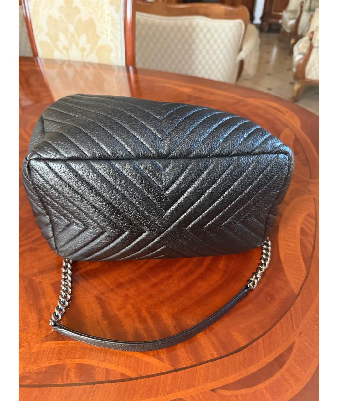 CHANEL Черная кожаная сумка через плечо, фото 2