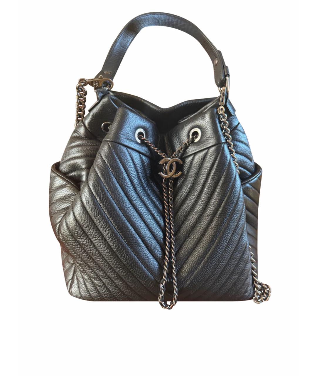 CHANEL Черная кожаная сумка через плечо, фото 1