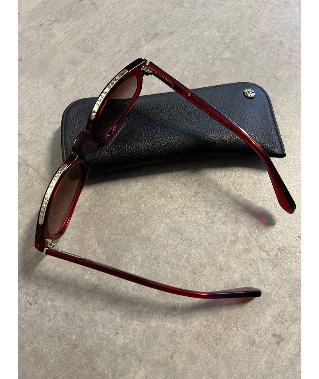 CHROME HEARTS Бордовые пластиковые солнцезащитные очки, фото 2