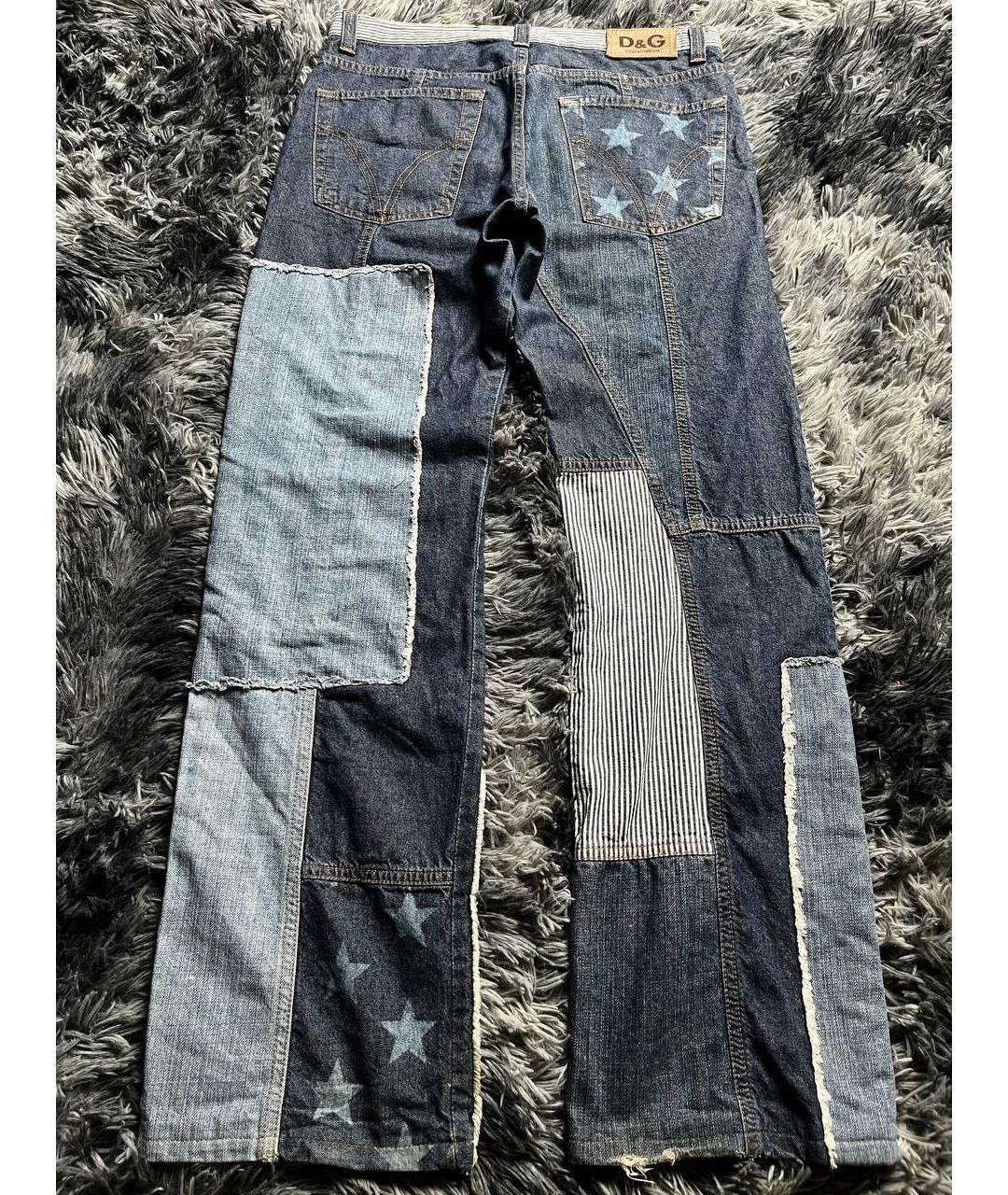 DOLCE&GABBANA Синие хлопковые прямые джинсы, фото 2