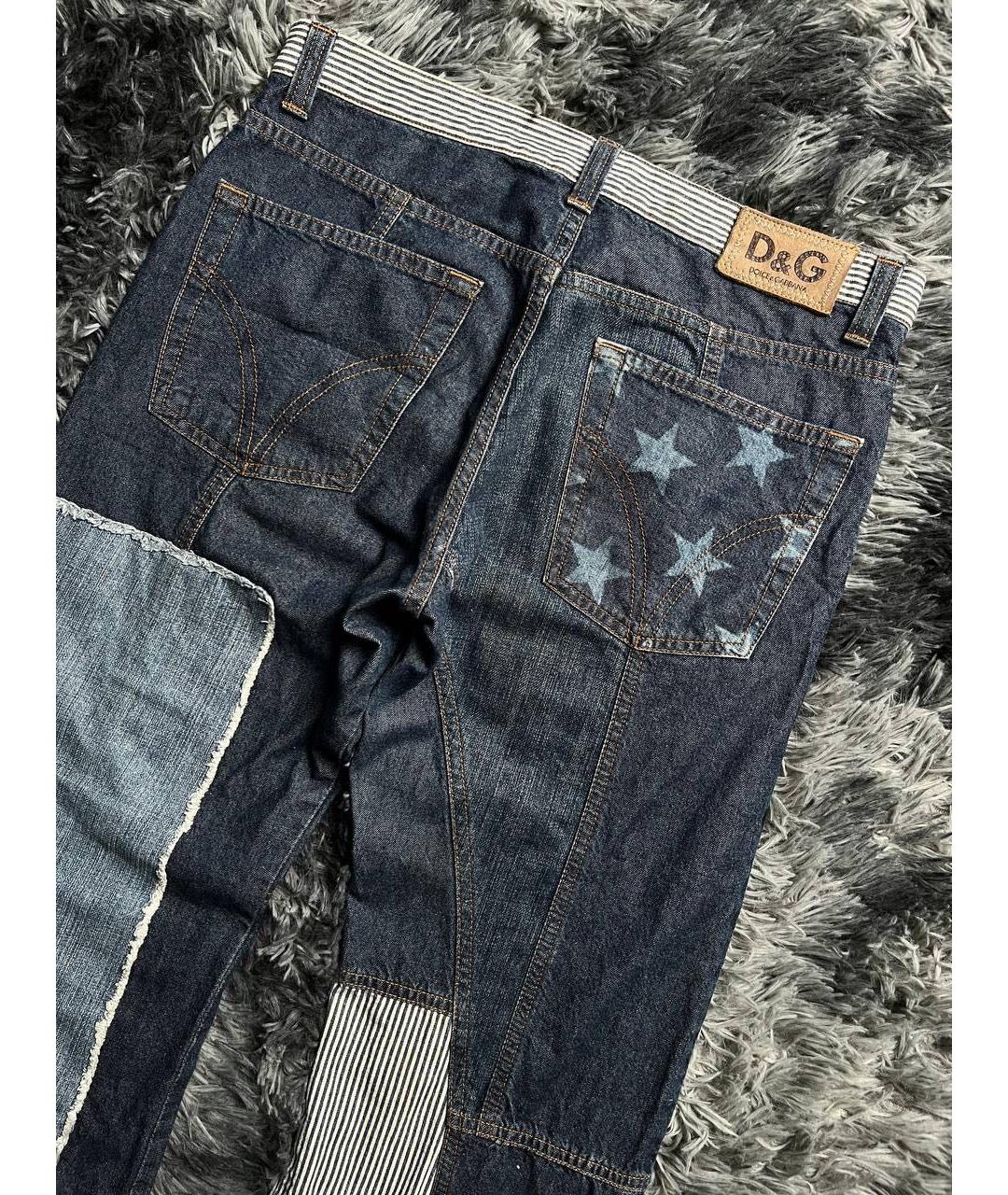 DOLCE&GABBANA Синие хлопковые прямые джинсы, фото 3