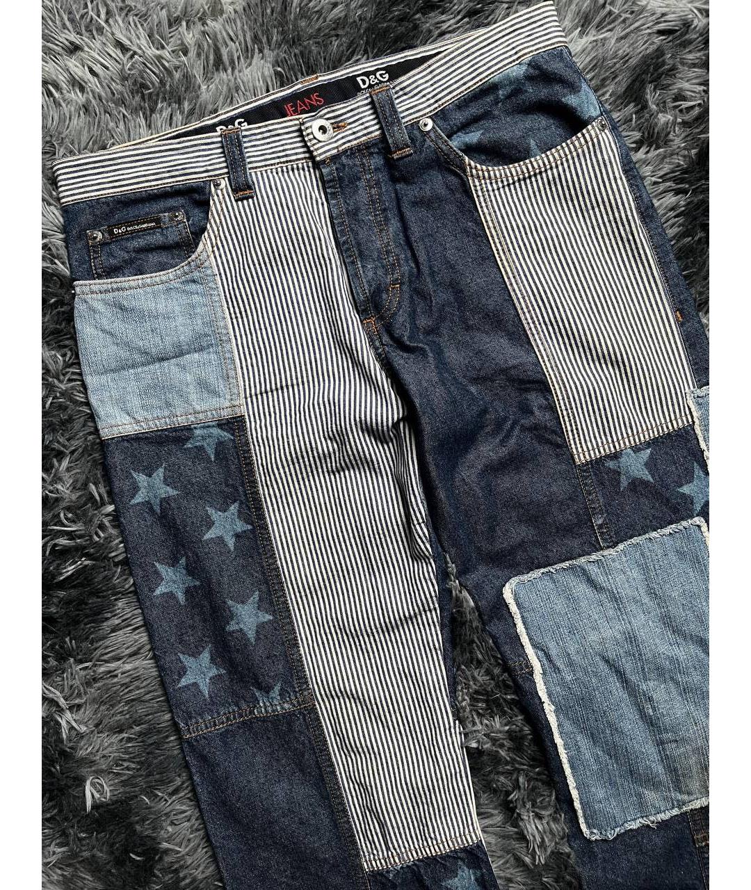 DOLCE&GABBANA Синие хлопковые прямые джинсы, фото 4