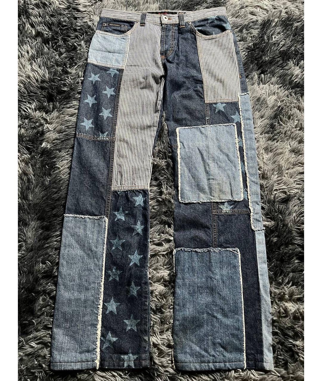 DOLCE&GABBANA Синие хлопковые прямые джинсы, фото 5