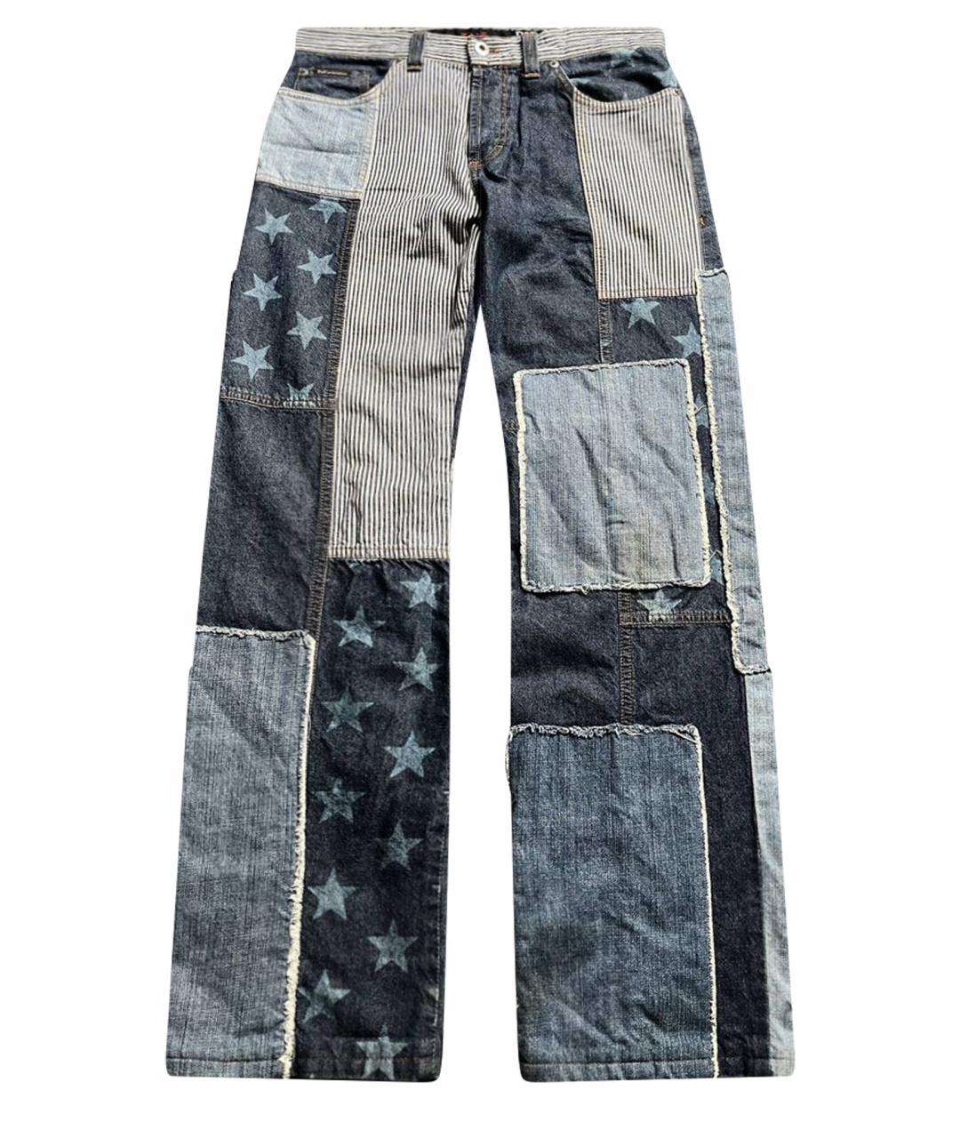 DOLCE&GABBANA Синие хлопковые прямые джинсы, фото 1