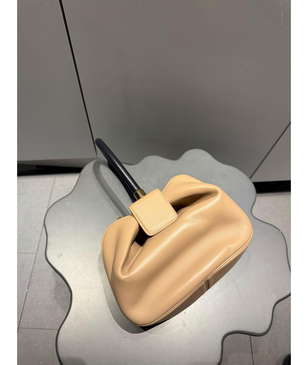 GABRIELA HEARST Бежевая кожаная сумка с короткими ручками, фото 3