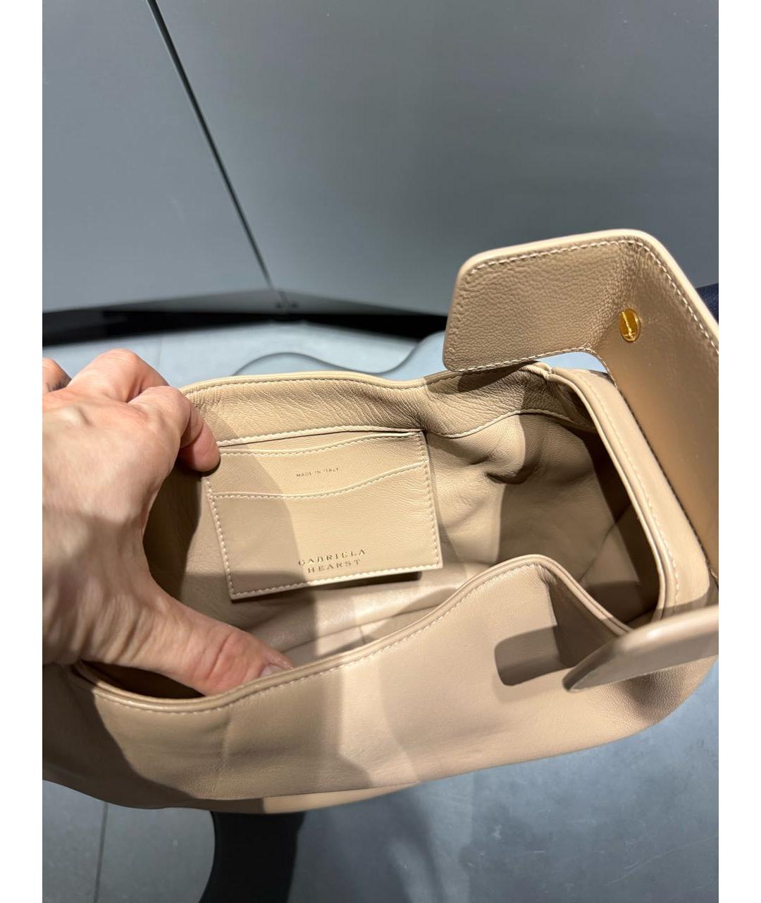GABRIELA HEARST Бежевая кожаная сумка с короткими ручками, фото 4
