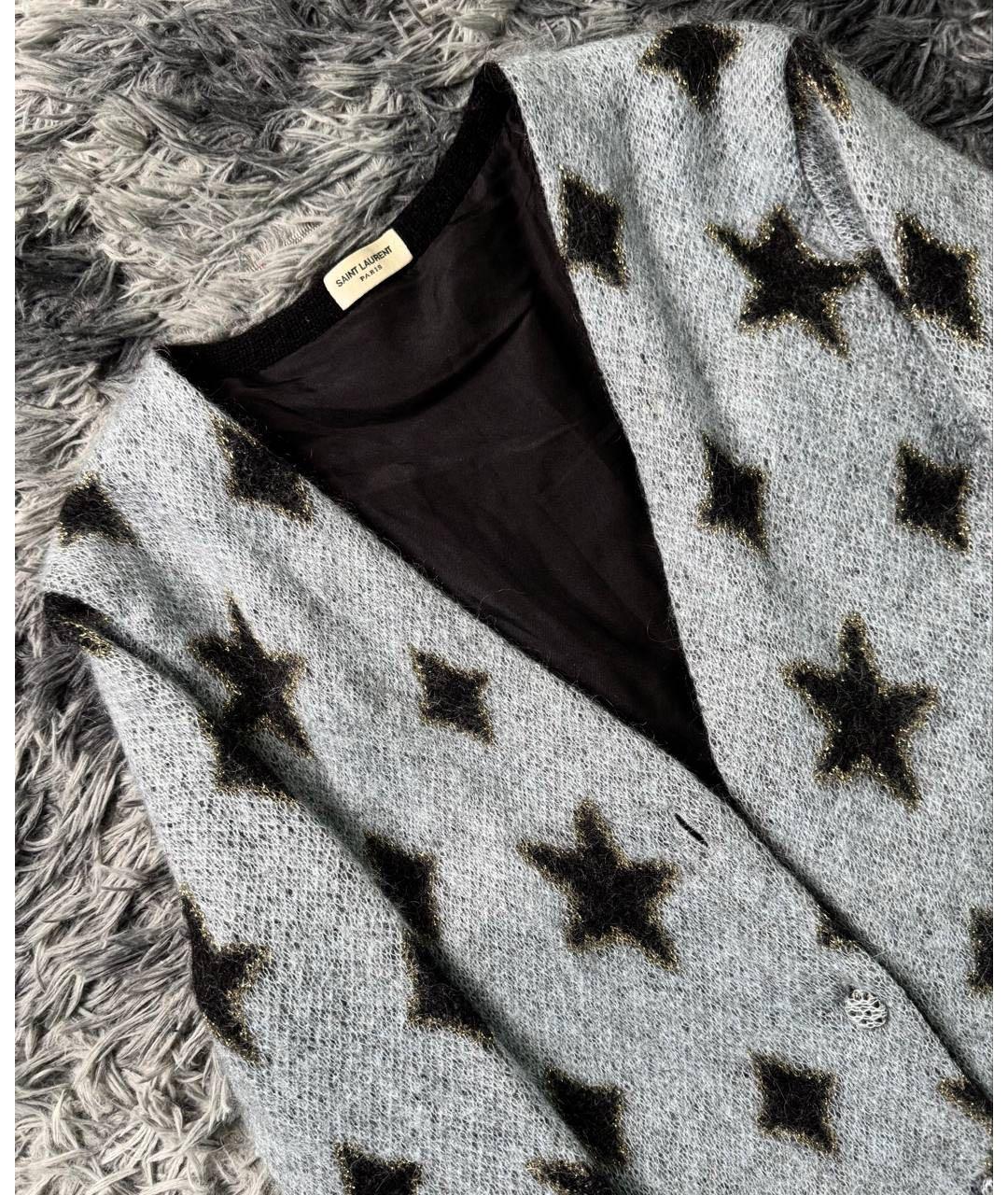 SAINT LAURENT Голубой хлопковый кардиган, фото 3