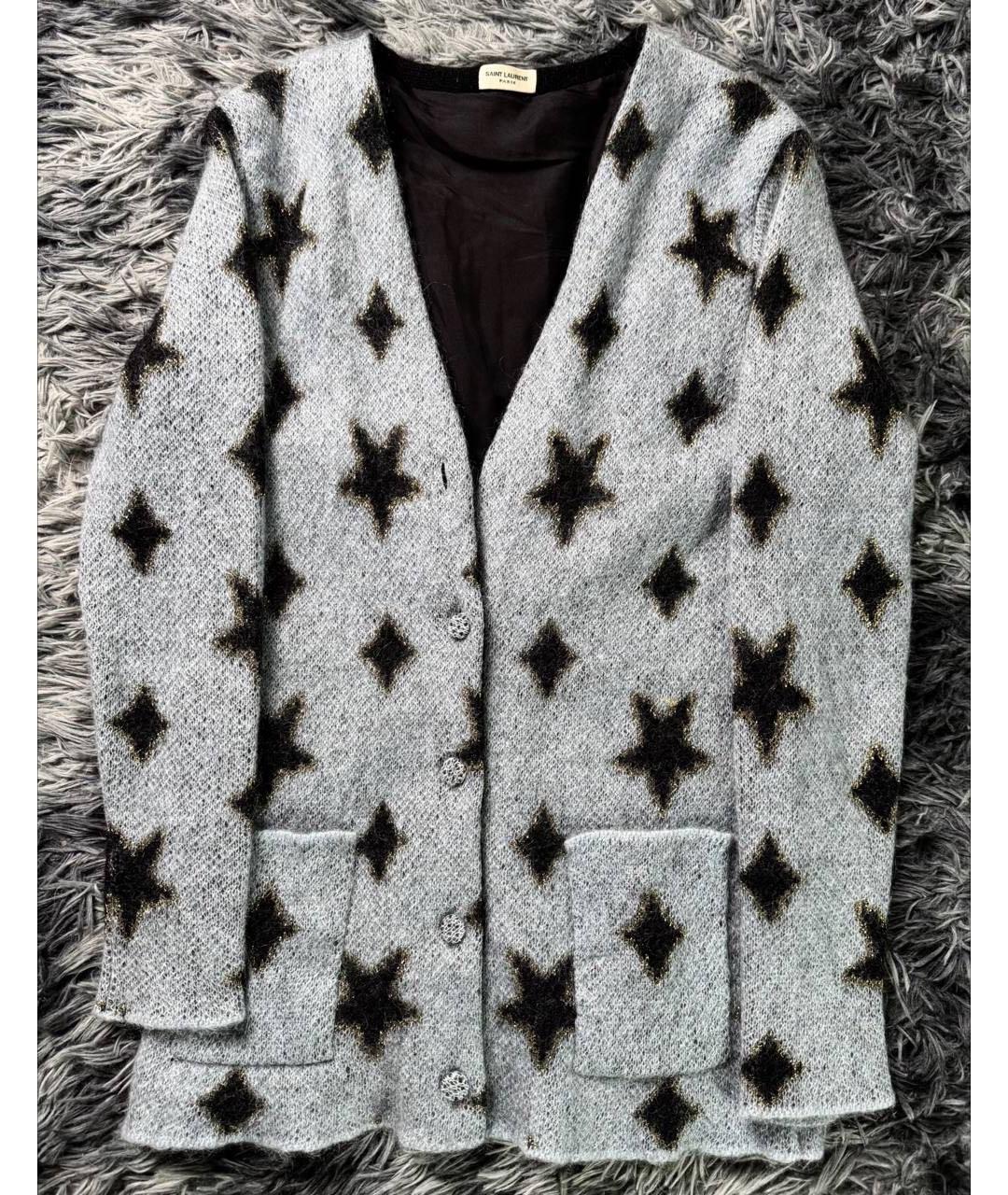 SAINT LAURENT Голубой хлопковый кардиган, фото 8