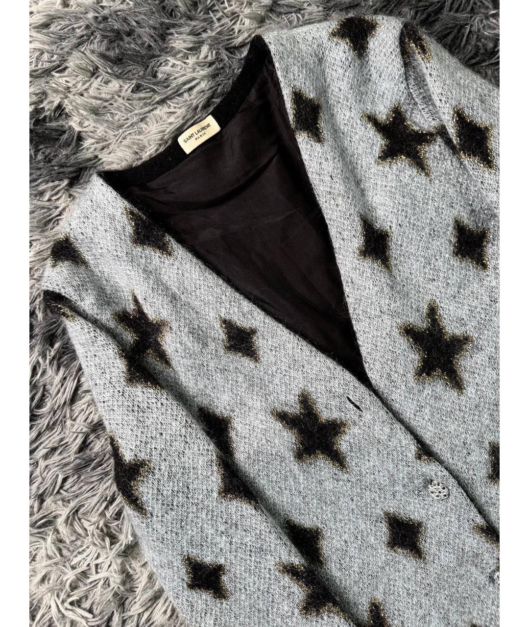 SAINT LAURENT Голубой хлопковый кардиган, фото 4