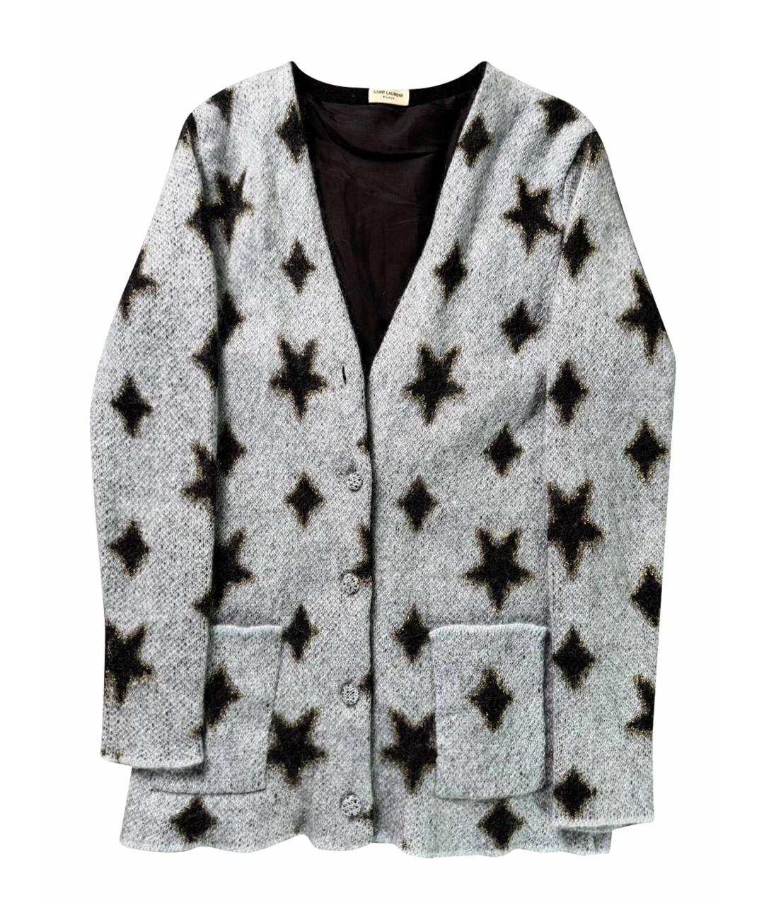 SAINT LAURENT Голубой хлопковый кардиган, фото 1