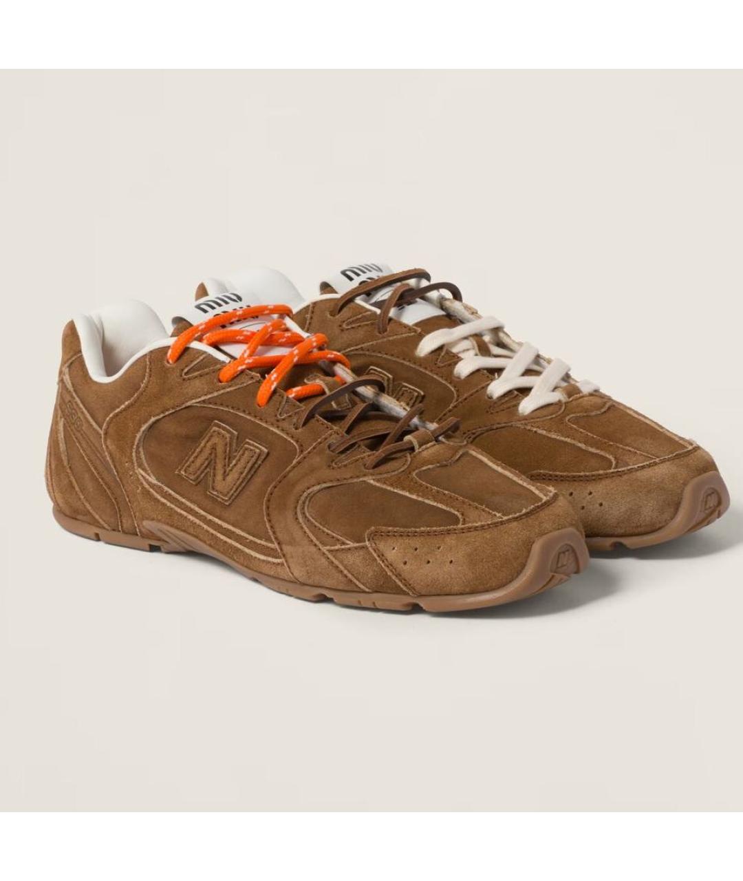 MIU MIU Коричневые замшевые кеды, фото 2